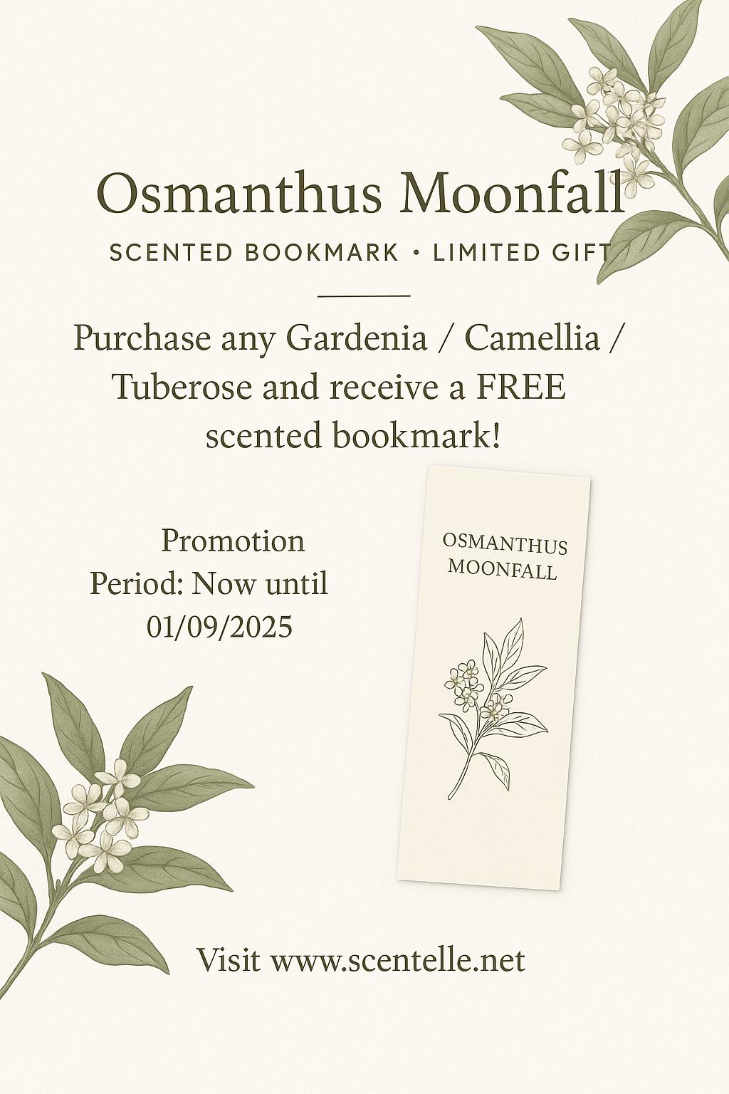 ๐ Osmanthus Moonfall Scented Bookmark โ Limited Gift ๐ฟ
